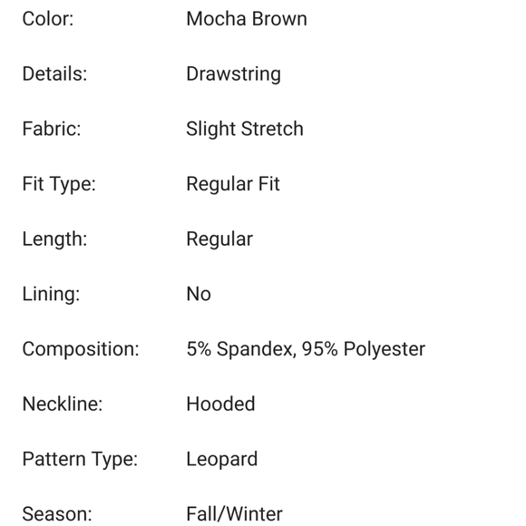 1 LEFT! Mocha Brown Leopard Teddy Hoodie - Picture 5 of 7